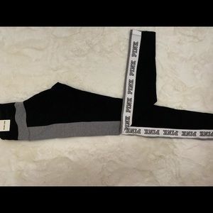 Black grey and white leggings